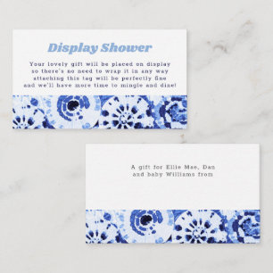 Visa dusch Ingen Wrap Tie Dye Blå Shibori Tilläggskort