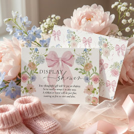Visa dusch Rosa Båge Baby Shower Tilläggskort