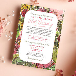 Visa efter Blommigt för vattenfärgen E-post 50:e f Inbjudningar