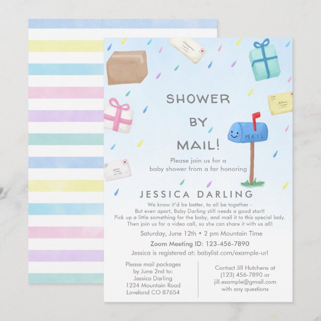 Visa efter e-postmeddelande - Bjuda in spädbarn Inbjudningar (Fram/baksida)