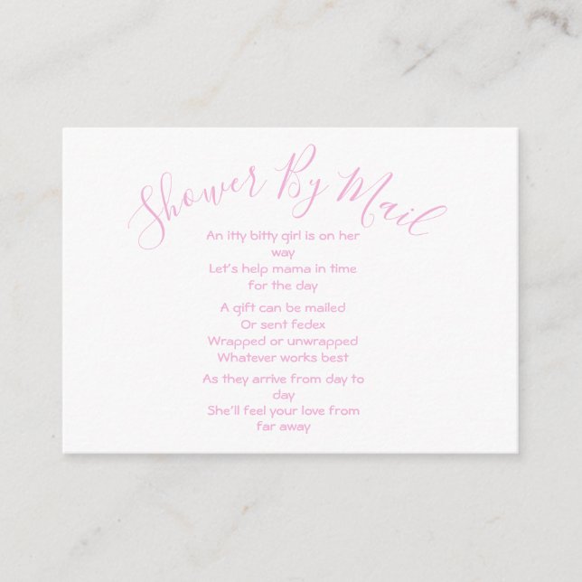 Visa efter Mail Flicka Rosa Tilläggskort (Framsida)