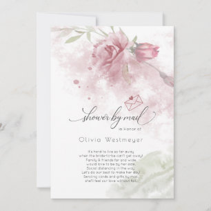 Visa efter Mail Watercolor Dusty Ro Rosa Flowers Inbjudningar