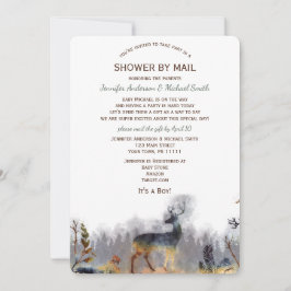 Visa efter Mail WatercolorForest Woodland Hjort Ba Inbjudningar