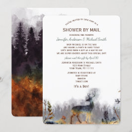 Visa efter Mail WatercolorForest Woodland Hjort Ba Inbjudningar