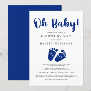 Visa efter post  Åh Baby Mint Navy Blue Feed Inbjudningar