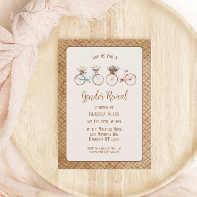 Visa elegant Vintage Bike Gender  Inbjudningar (Skapare uppladdad)