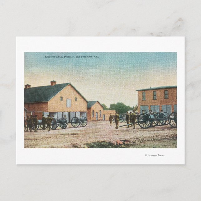 Visa en artilleriborrning på Presidio Vykort (Framsida)