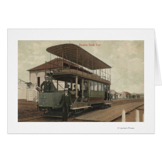 Visa en Dubbla Decker-kabelbil Hälsningskort (Framsidan Horizontal)