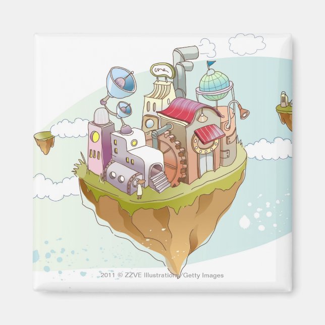 Visa en färgstark illustration av abstrakten magnet (Framsidan)