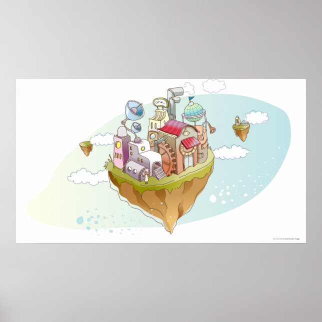 Visa en färgstark illustration av abstrakten poster (Framsidan)