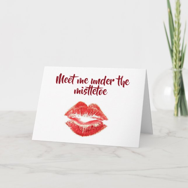 VISA EN "GOD JUL" MISTLETOE HUMOR HELGKORT (Framsida)