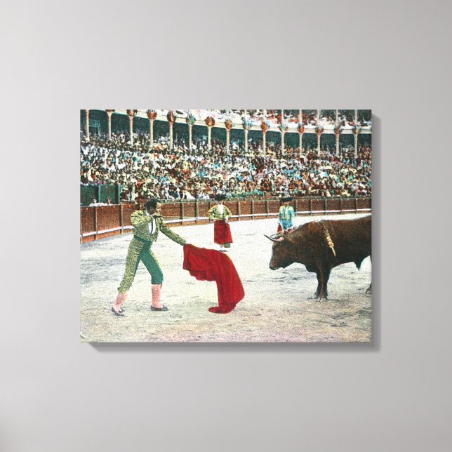 Visa en Matador På till Slay the BullSpain Canvastryck (Framsida)
