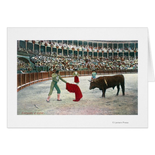 Visa en Matador På till Slay the BullSpain Hälsningskort (Framsidan Horizontal)