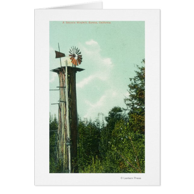 Visa en Sequoia-Vind MillEureka, CA Hälsningskort (Framsidan)