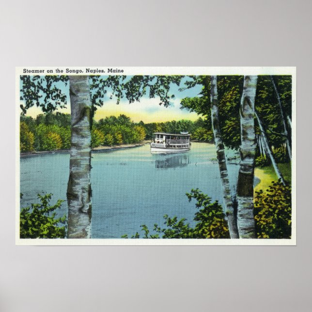 Visa en Steamer på Songo River Poster (Framsidan)