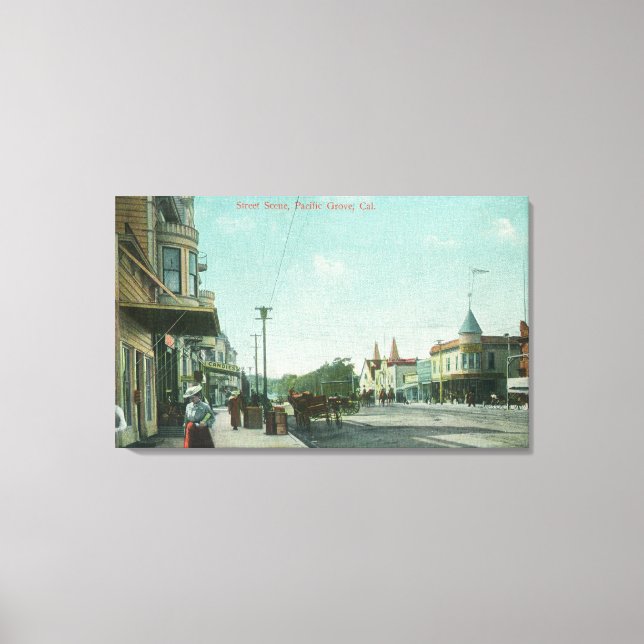 Visa en Street ScenePacific Grove, CA Canvastryck (Framsida)