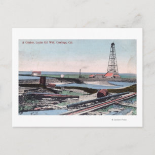Visa en vaktmästare på Lucile Oil well Vykort
