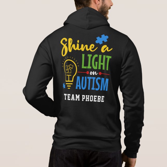 Visa ett ljus på matchningsteamet för Autism Perso T Shirt (Baksida)