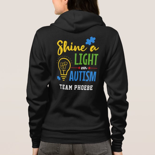 Visa ett ljus på Personligen för att matcha autism T Shirt (Baksida)