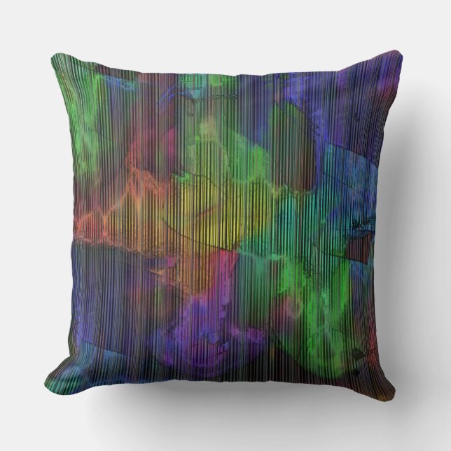 Visa färgader under deformerat rand linjer kudde (Framsida)