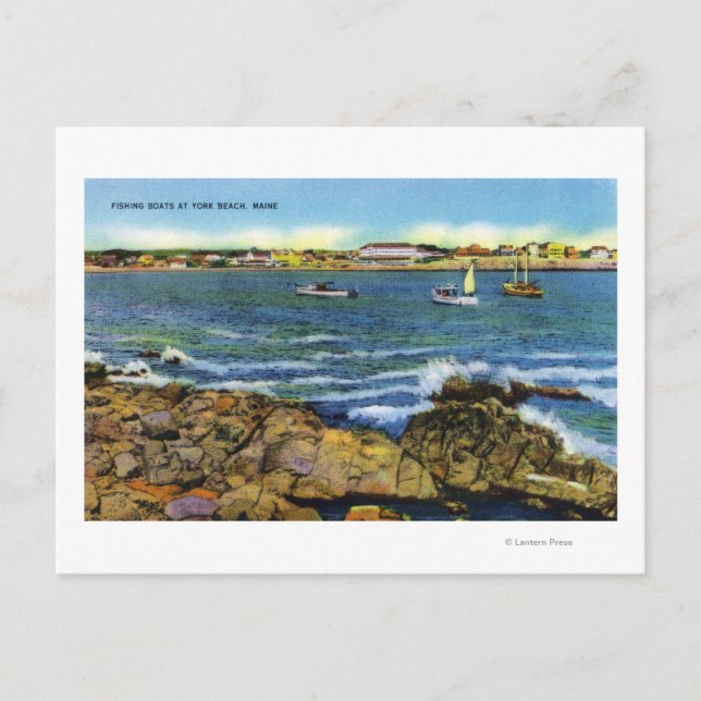 Visa fiskebåtar från York Beach Vykort (Framsida)