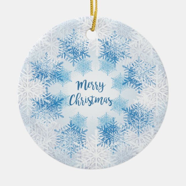 VISA FLAKES MÖNSTER God jul Julgransprydnad Keramik (Framsidan)