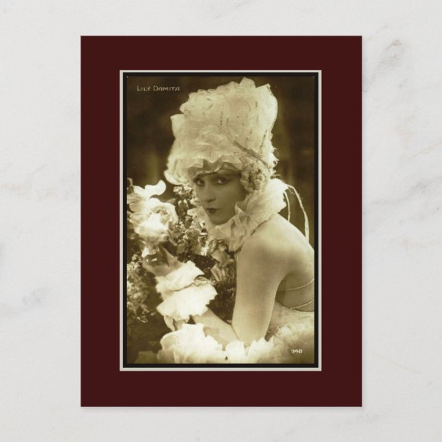 Visa flicka 1920 vykort (Framsida)