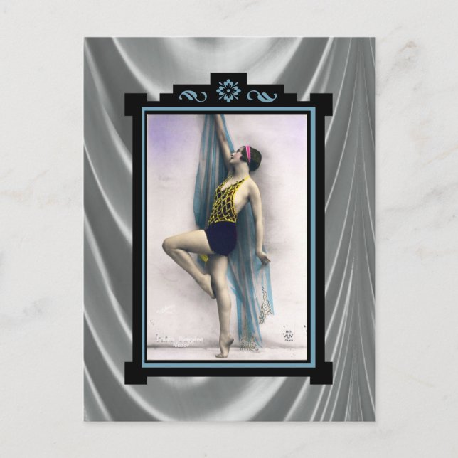 Visa flickdansare vykort (Framsida)