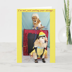 Visa födelsedag för gyllene Marionette Puppet Kort