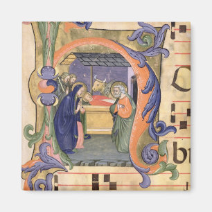 Visa "för H" för Ms 571 f.6r Historiated initial Magnet