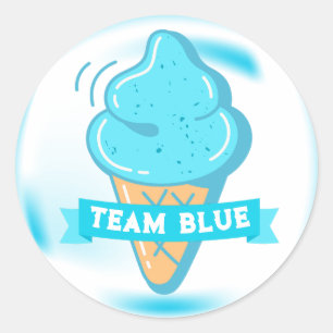 Visa-förmån för Gender av teamblått Ice Cream Runt Klistermärke