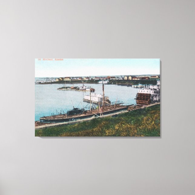 Visa Fraktaser i DockSt. Michael, AK Canvastryck (Framsida)