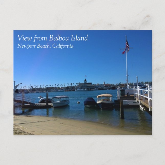 Visa från Balboa Island, Newport Beach, Kalifornie Vykort (Framsida)