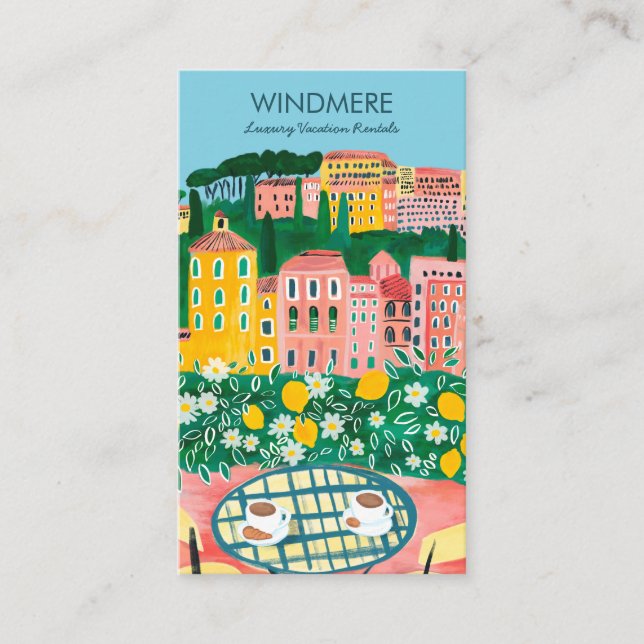 Visa från Balcony Vacation Hyres Realtor QR Art Visitkort (Framsida)