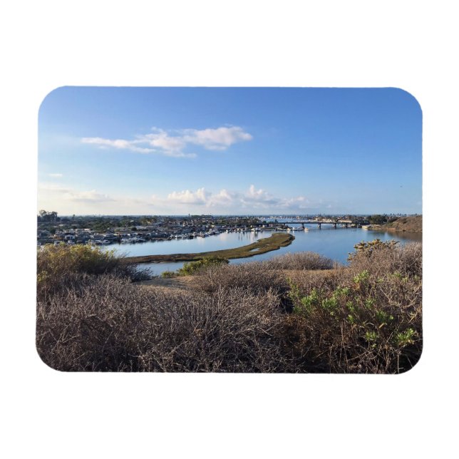 Visa från Castaways Park, Newport Beach, CA Magnet (Horisontell)