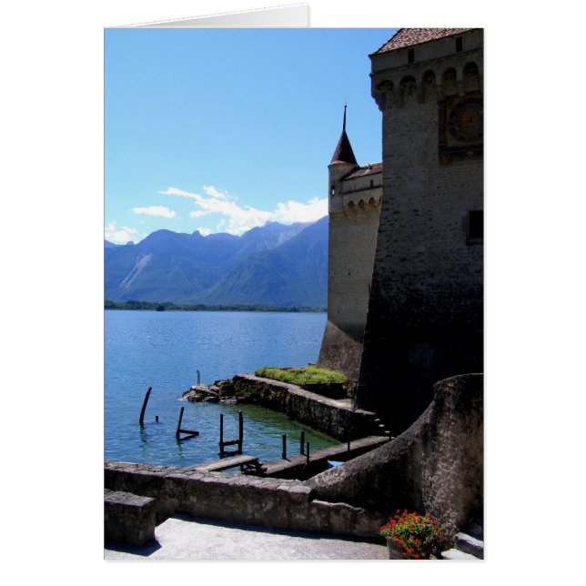 Visa från Chateau de Chillon Hälsningskort (Framsidan)