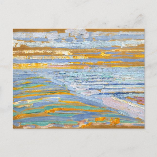 Visa från Dunes med strand av Piet Mondrian Vykort (Framsida)