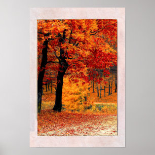 Visa från fönstret Bright Forest Fall Poster
