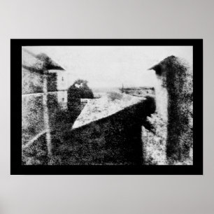 Visa från fönstret vid Le Gras, första fotografi Poster