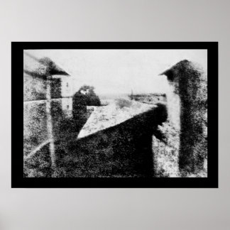 Visa från fönstret vid Le Gras, första fotografi Poster
