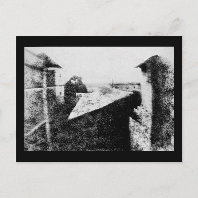 Visa från fönstret vid Le Gras, första fotografi Vykort (Framsida)