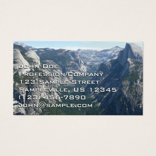 Visa från Glacier Point i Yosemite nationalpark Visitkort (Framsidan)