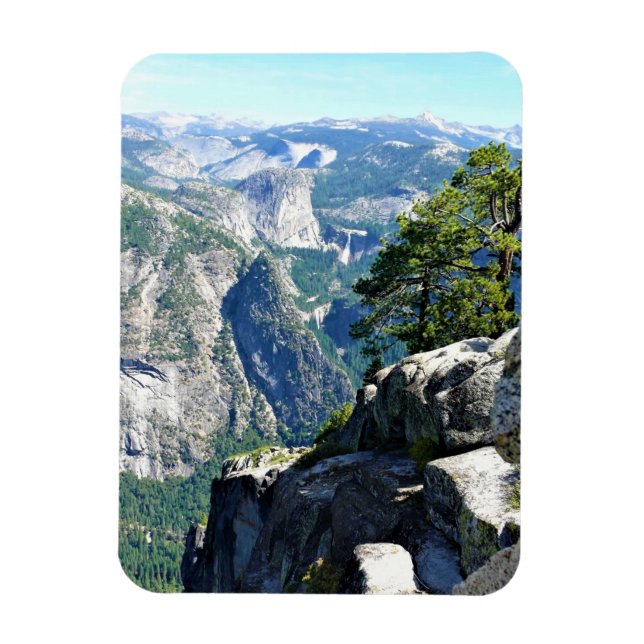 Visa från Glacier Point, Yosemite, CA Magnet (Vertikal)