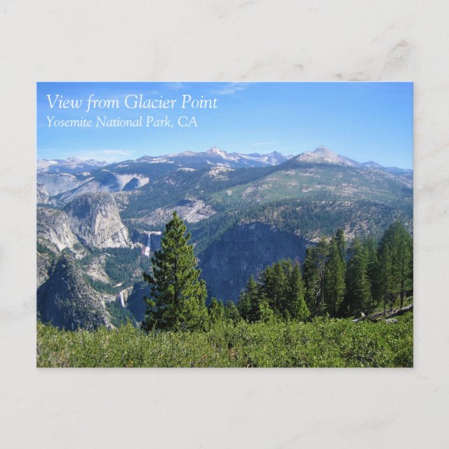 Visa från Glacier Point, Yosemite, CA-vykort Vykort (Framsida)