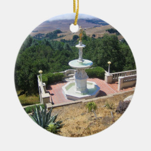 Visa från Hearst Castle, San Simeon, Kalifornien Julgransprydnad Keramik