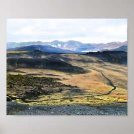 Visa från Hverfjall Volcano, Island Poster