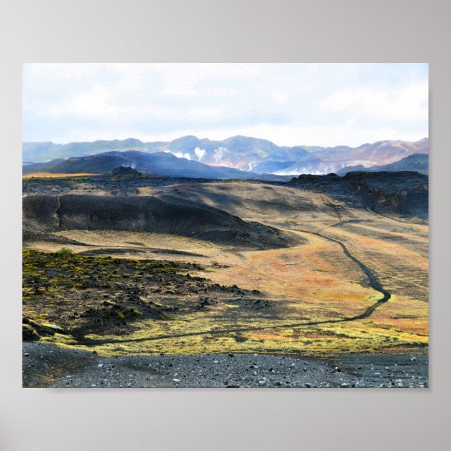 Visa från Hverfjall Volcano, Island Poster (Framsidan)