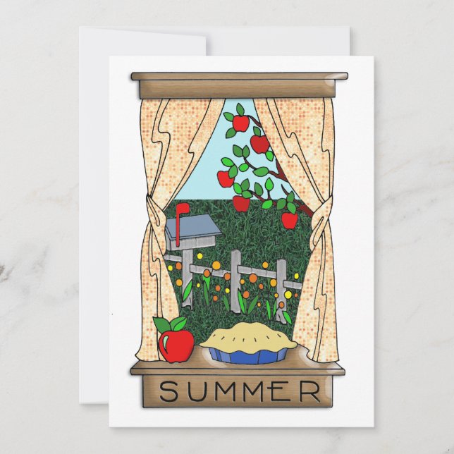 Visa från köksfönstret i sommar inbjudningar (Framsida)