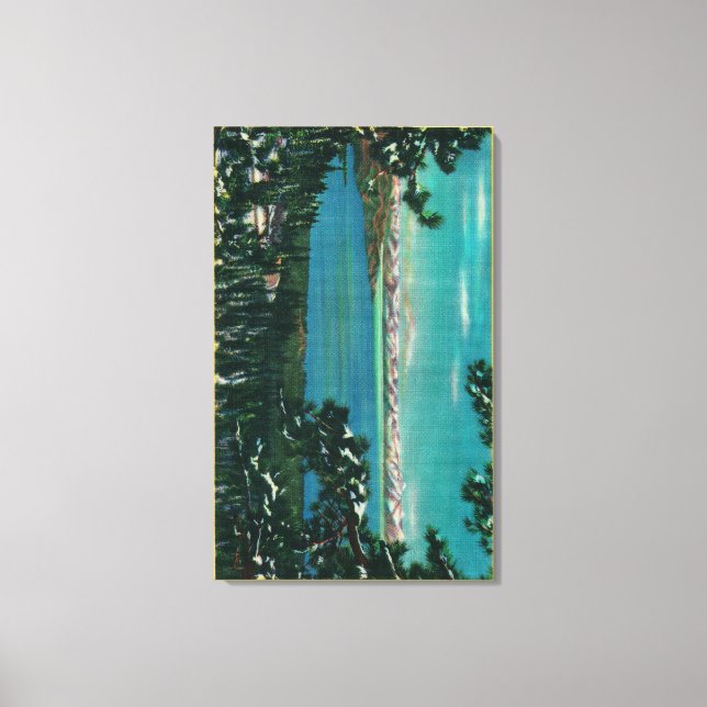 Visa från motorvägen Ro, Tahoe, CA Canvastryck (Framsida)