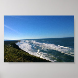 Visa från North Head Lighthouse, Washington Poster